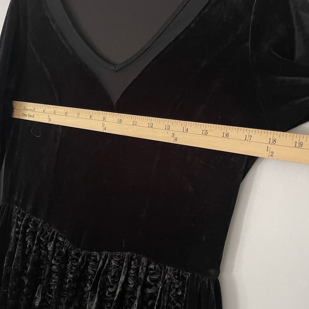PunkRave Velvet Maxi Dress Widow Sleeves Lace Up Back XL - Picture 6 of 14